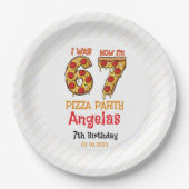 Modern Slice Slice Boy Six Seven Birthday Party ペーパープレート (正面)