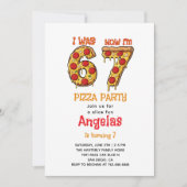 Modern Slice Slice Boy Six Seven Birthday Party 招待状 (正面)