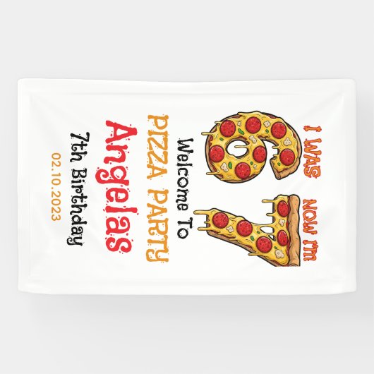 Modern Slice Slice Boy Six Seven Birthday Party 横断幕 (横)