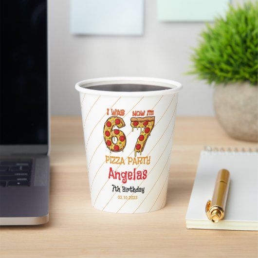 Modern Slice Slice Boy Six Seven Birthday Party 紙コップ (インサイチュ)