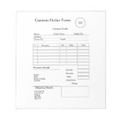 Modern Small Business custom order Sales Receipt ノートパッド (正面)
