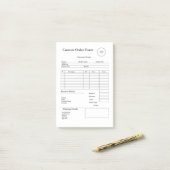 Modern Small Business custom order Sales Receipt ポストイット (デスク上)