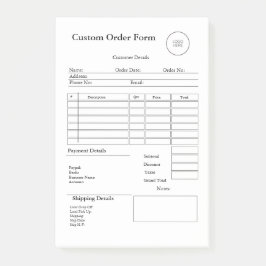 Modern Small Business custom order Sales Receipt ポストイット