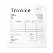 Modern Small Business Invoice Sales Receipt ノートパッド (正面)