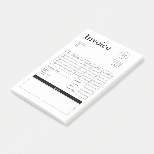 Modern Small Business Invoice Sales Receipt ポストイット (アングル)