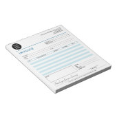 Modern Small Business Invoice Sales Receipt Blue ノートパッド (アングル)