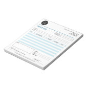 Modern Small Business Invoice Sales Receipt Blue ノートパッド (回転)
