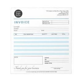 Modern Small Business Invoice Sales Receipt Blue ノートパッド