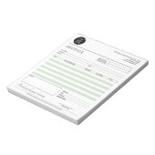 Modern Small Business Invoice Sales Receipt Green ノートパッド (回転)