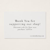 Modern small crystal shop thank you, discount card (裏面)