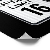 Modern snacks sign 16th Birthday Speed Limit  ポスター (角)