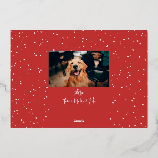 Modern Snow Script 2 Photo 箔シーズンカード (裏面)