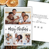 Modern Snowflake 4 Photo Collage Christmas シーズンカード