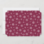 Modern Snowflake Claret Red White Reindeer シーズンカード (裏面)