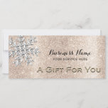 Modern Snowflake Gold Glitter Gift Certificate<br><div class="desc">Winter Snowflake Makeup Artist Beauty Salon Gold Glitter Gift Certificates.</div>