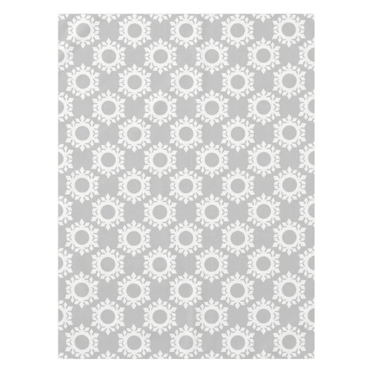 Modern Snowflake Gray Christmas Holiday Tablecloth テーブルクロス (正面)