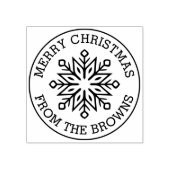 Modern snowflake name greeting Merry Christmas ラバースタンプ (インプリント)