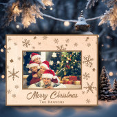 Modern Snowflake Pattern Merry Christmas レーザー彫刻フレーム