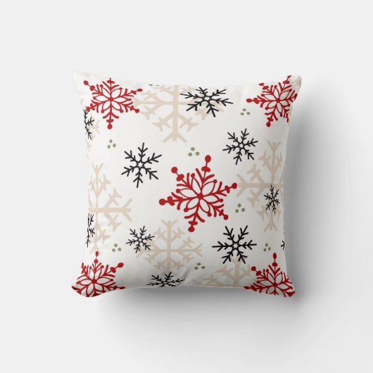 Modern Snowflake Throw Pillow クッション (正面)