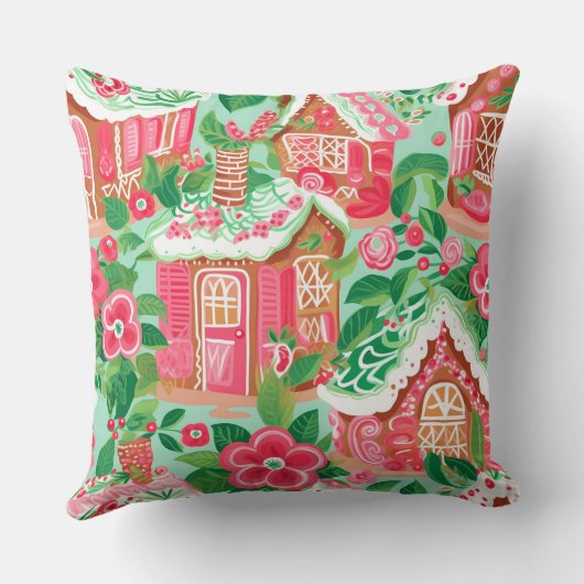 Modern Snowflake Winter Pillow – Neutral クッション (裏面)