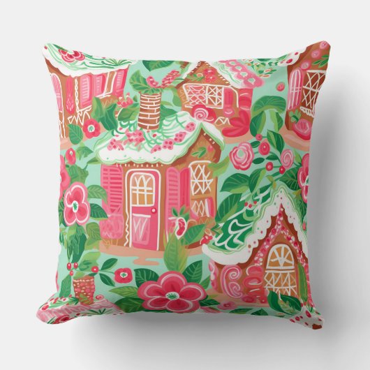 Modern Snowflake Winter Pillow – Neutral クッション (正面)