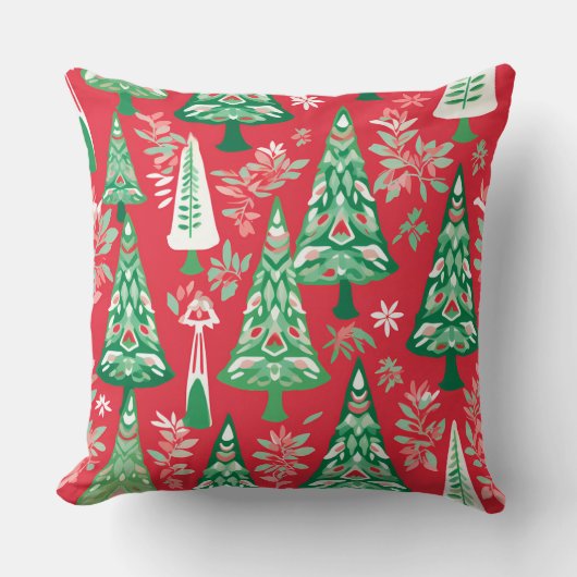 Modern Snowflake Winter Pillow – Neutral クッション (正面)