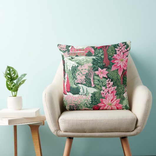 Modern Snowflake Winter Pillow – Neutral クッション (椅子)