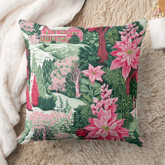 Modern Snowflake Winter Pillow – Neutral クッション (ブランケット)