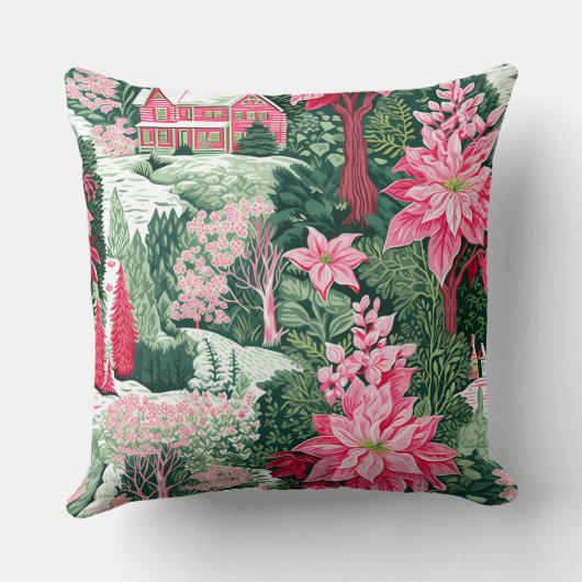 Modern Snowflake Winter Pillow – Neutral クッション (裏面)