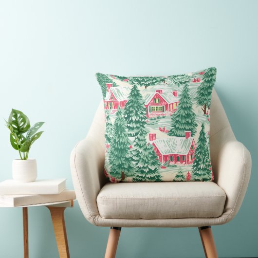 Modern Snowflake Winter Pillow – Neutral クッション (椅子)