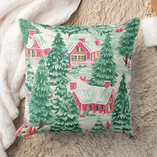 Modern Snowflake Winter Pillow – Neutral クッション (ブランケット)