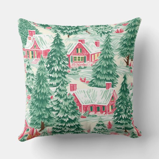 Modern Snowflake Winter Pillow – Neutral クッション (裏面)