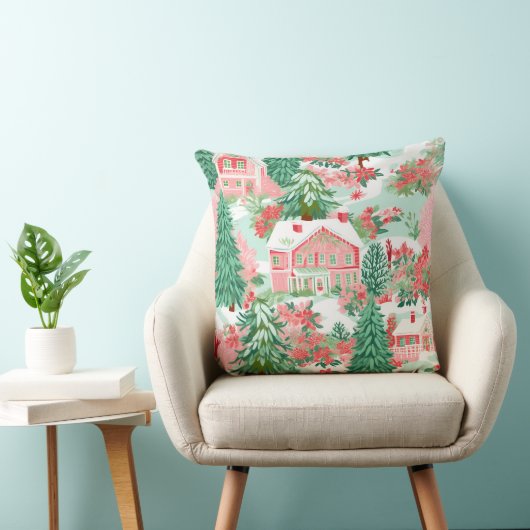 Modern Snowflake Winter Pillow – Neutral クッション (椅子)