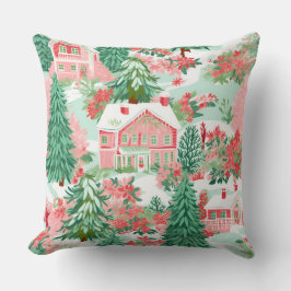 Modern Snowflake Winter Pillow – Neutral クッション