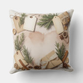 Modern Snowflake Winter Pillow – Neutral クッション (裏面)