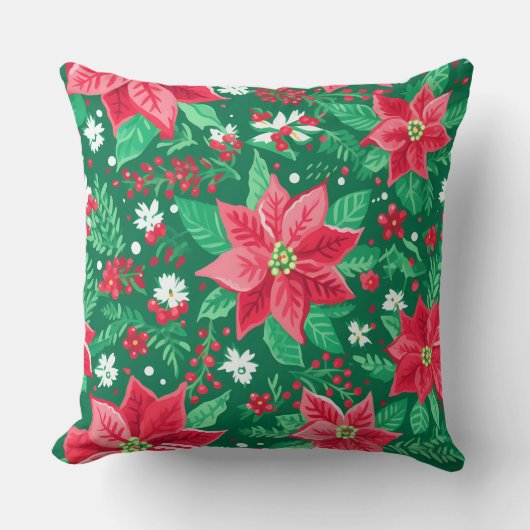 Modern Snowflake Winter Pillow – Neutral クッション (正面)