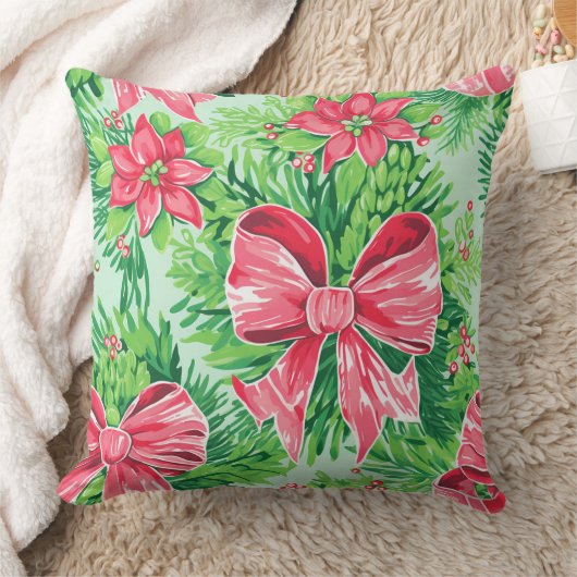 Modern Snowflake Winter Pillow – Neutral クッション (ブランケット)