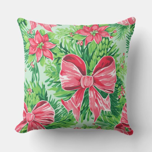 Modern Snowflake Winter Pillow – Neutral クッション (正面)