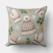 Modern Snowflake Winter Pillow – Neutral クッション (正面)