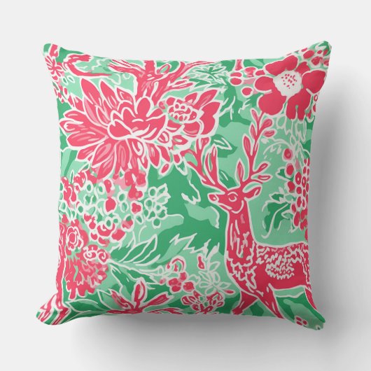 Modern Snowflake Winter Pillow – Neutral クッション (正面)