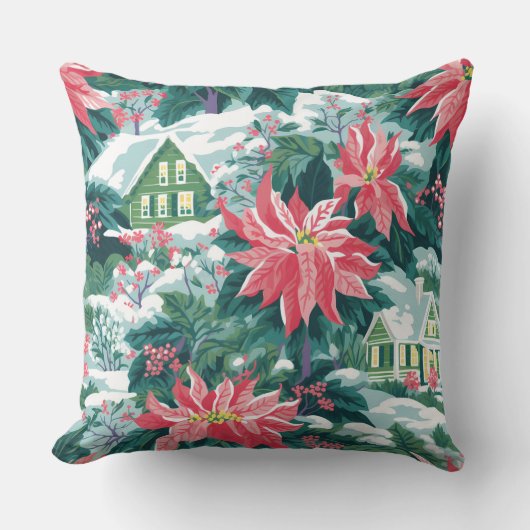 Modern Snowflake Winter Pillow – Neutral クッション (正面)