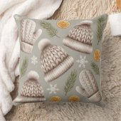 Modern Snowflake Winter Pillow – Neutral クッション (ブランケット)