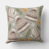Modern Snowflake Winter Pillow – Neutral クッション (裏面)