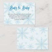 Modern Snowflakes Boy Baby Shower Book Request エンクロージャーカード (正面/裏面)