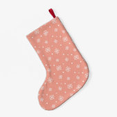 Modern Snowflakes Christmas Pattern Monogram スモールクリスマスストッキング (裏面 (吊り時))