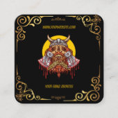 Modern social media add your logo photo QR code スクエア名刺 (正面)