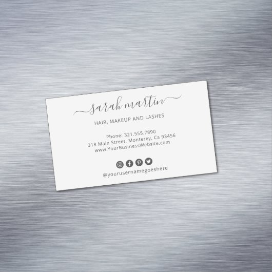 Modern Social Media Icons Elegant マグネット名刺 (インサイチュ)