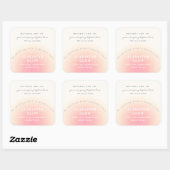 Modern Soft Blush Pink Beige Ombre Candle Label スクエアシール (シート)