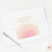 Modern Soft Blush Pink Beige Ombre Candle Label スクエアシール (封筒)