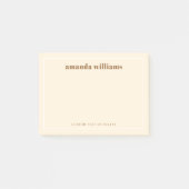 Modern soft cream color custom name and text ポストイット (正面)
